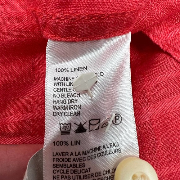 Tommy Bahama 100% Linen Shirt Mens XLX Red Short Sleeve Button Up - Picture 5 of 7